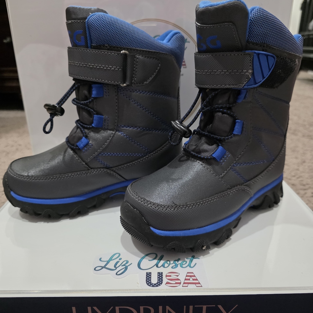 Children's Black and Blue Winter Boots